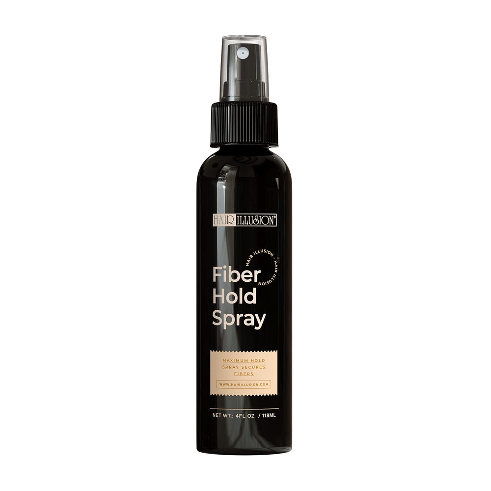 Hair Illusion Real Black Fibers 38g dispensing cap demonstration for easy application.