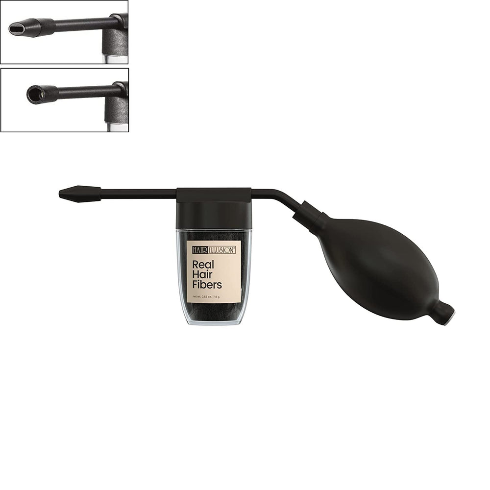 Hair Illusion spray applicator flat-tip precise-hairline for controlled application.
