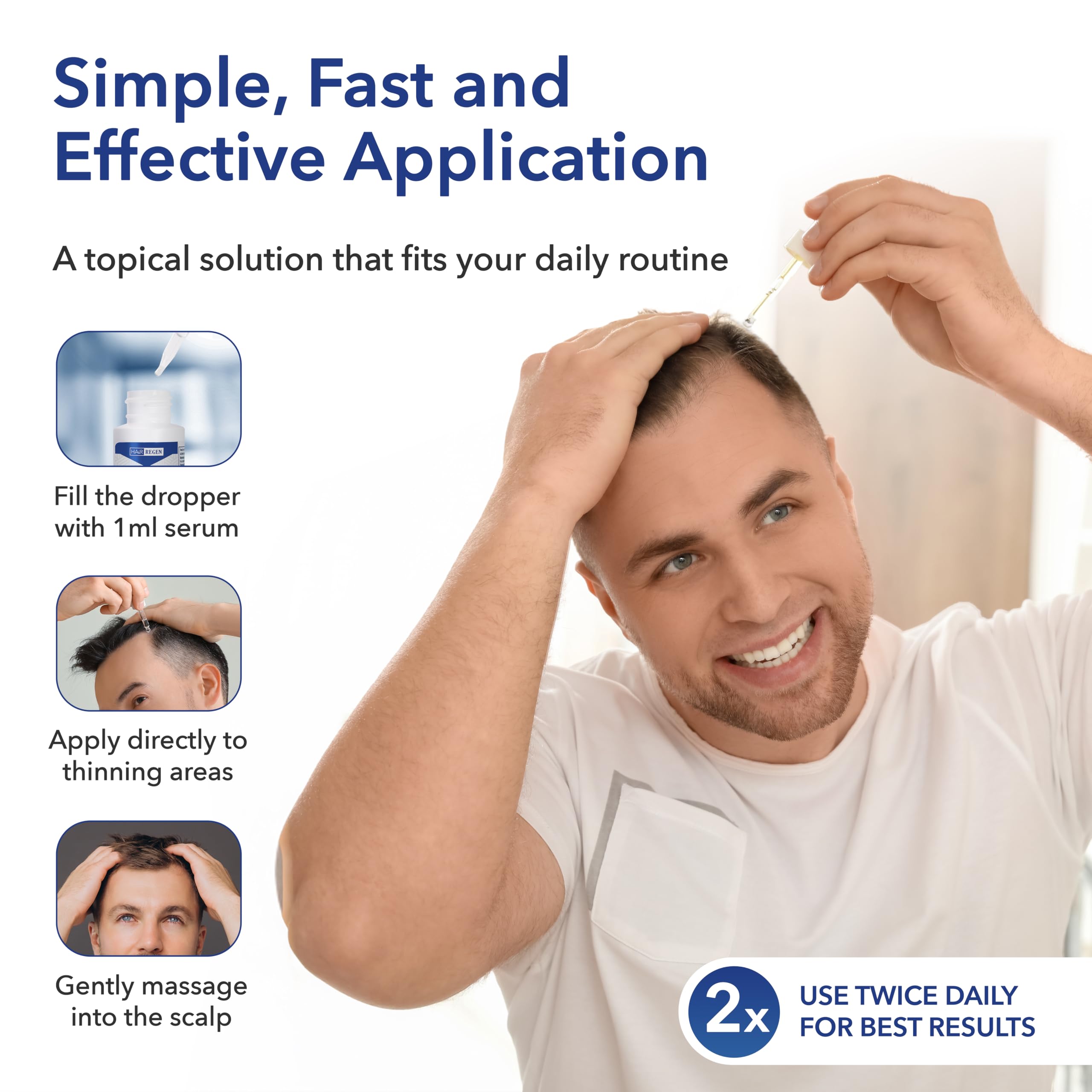 Hair Regen 6-pack packaging illustrating six-month supply for consistent use.