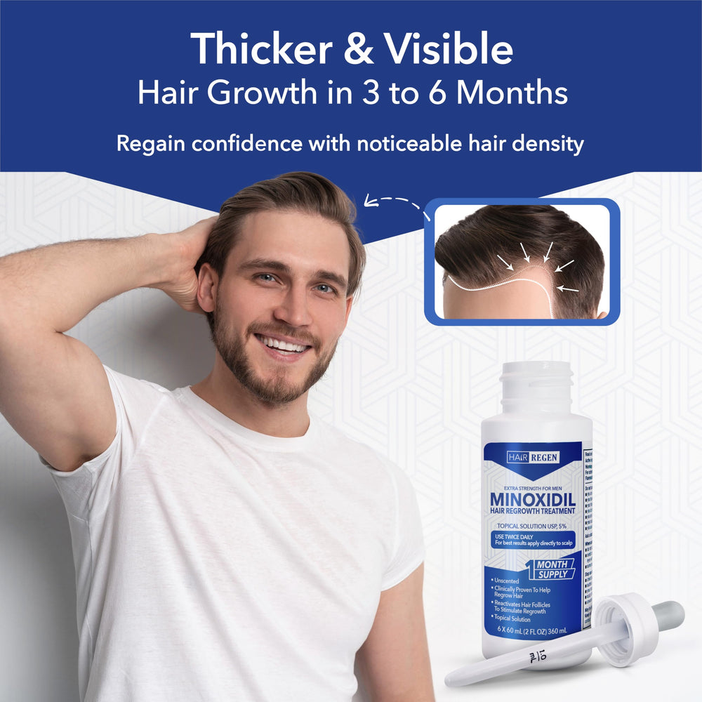 Hair Regen thickening look suggesting fuller appearance over time.