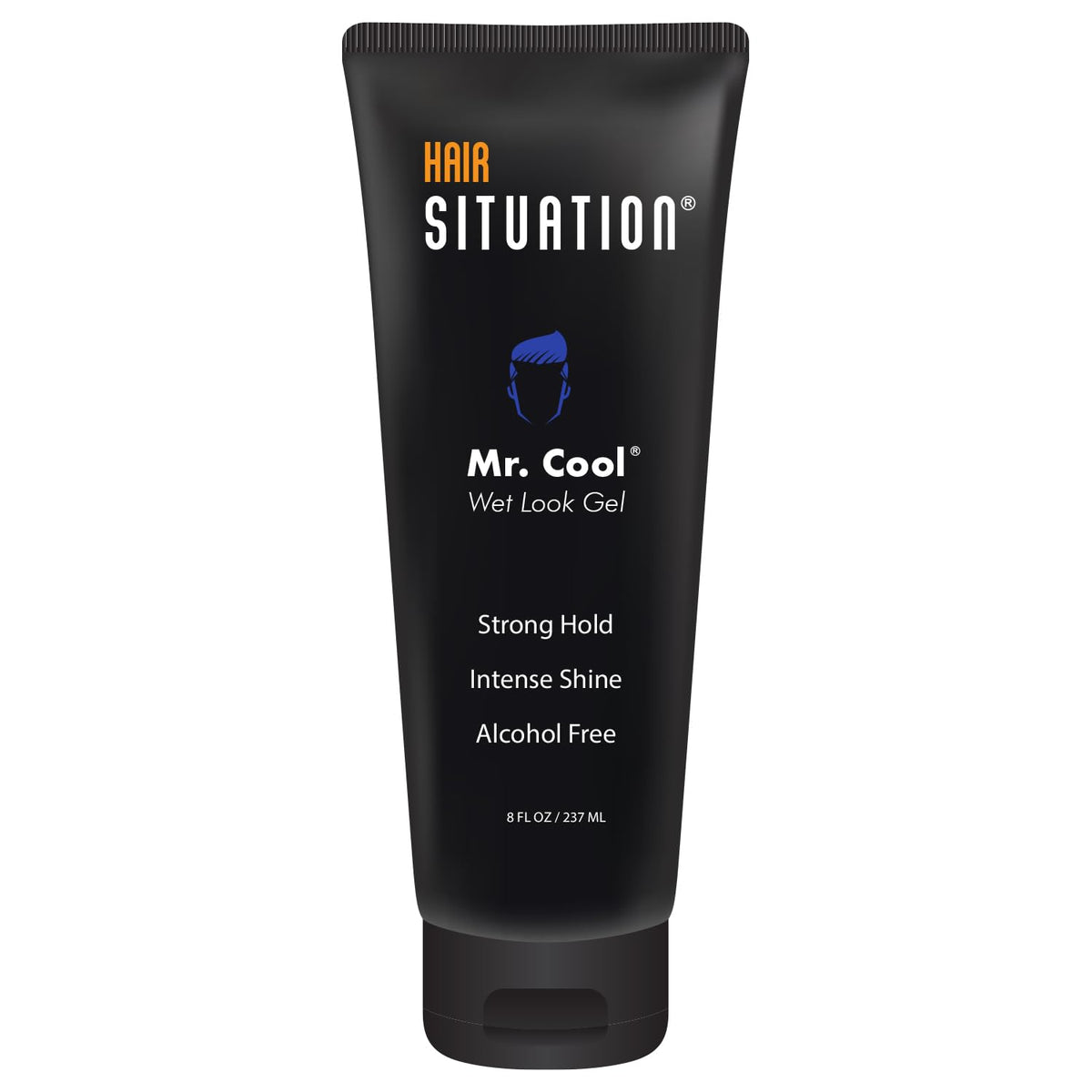 Hair Situation Mr. Cool Wet Look Gel bottle shows strong hold and high shine