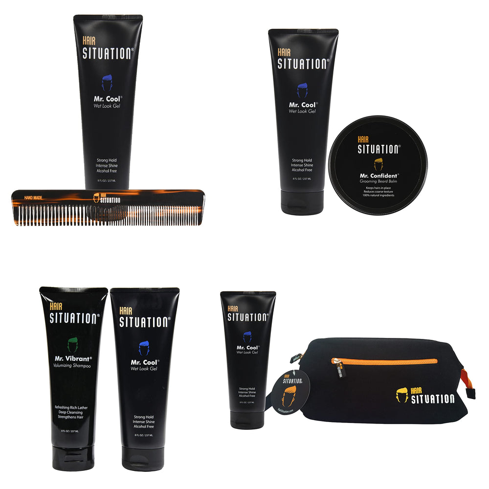 Hair Situation Mr. Cool Wet Look Gel packaging highlighting 8 oz size