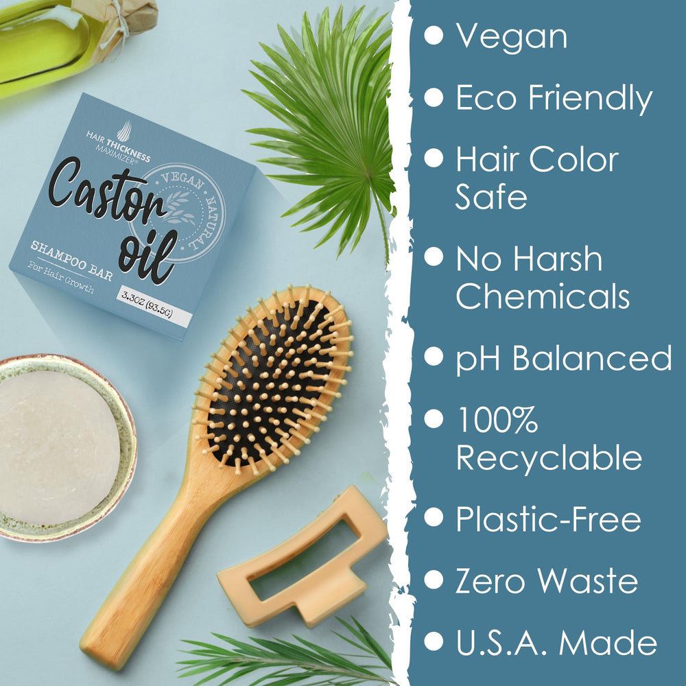Hair Thickness Maximizer castor shampoo bar color safe—cleansing that protects dyed hair.