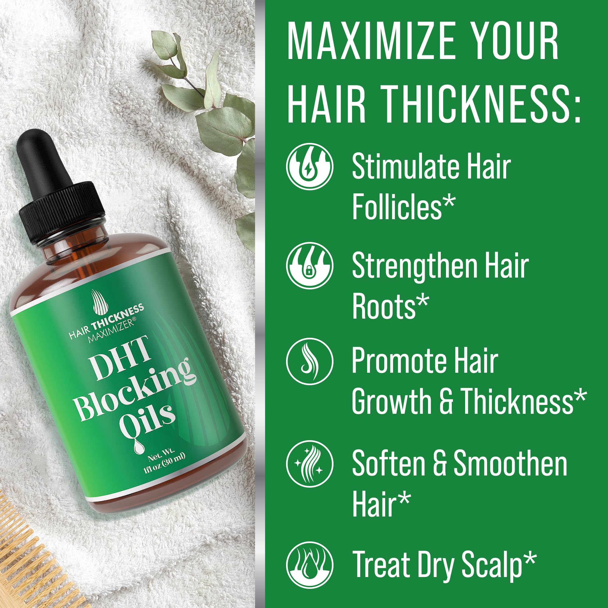 Hair Thickness Maximizer DHT Serum application scene for both men and women