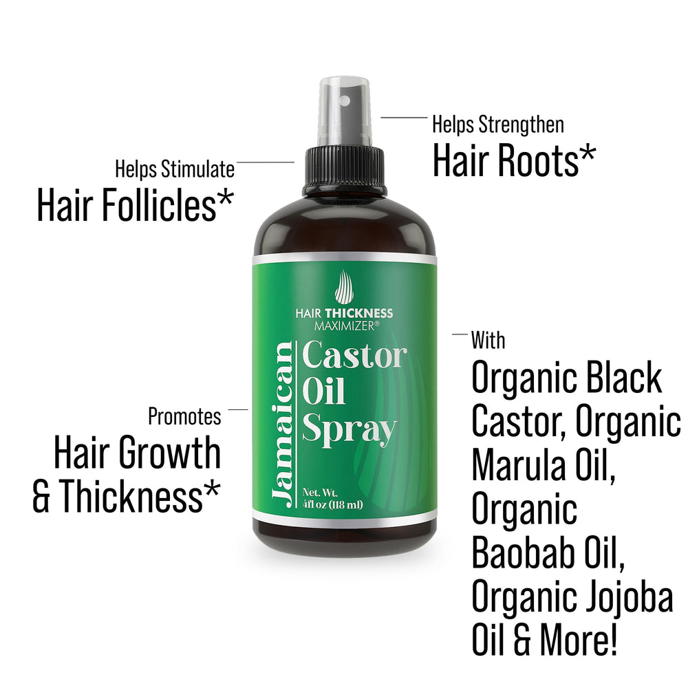 Hair Thickness Maximizer JBC ingredients highlight organic oils nourishing scalp.