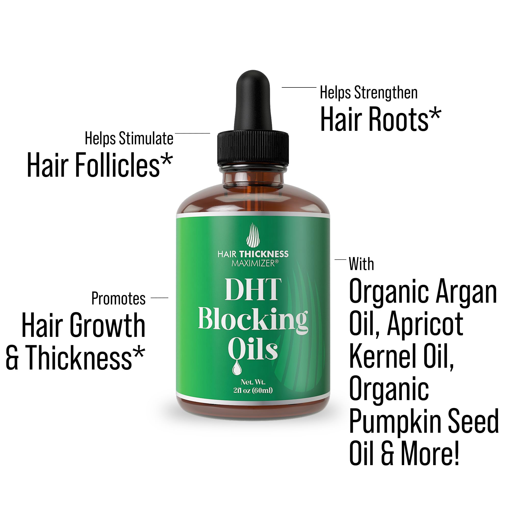 Hair Thickness Maximizer organic oil blend nourishes scalp and follicles