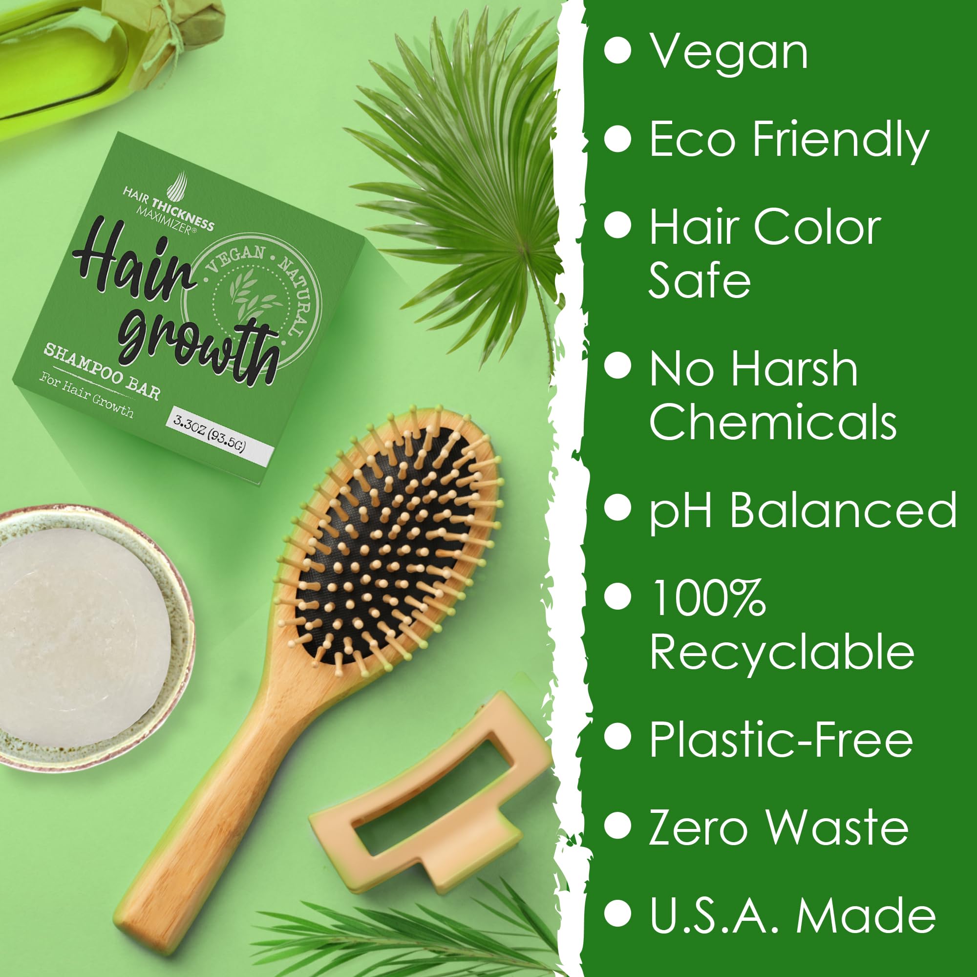 Hair Thickness Maximizer shampoo bar ph balanced formula gently cleanses without over stripping.