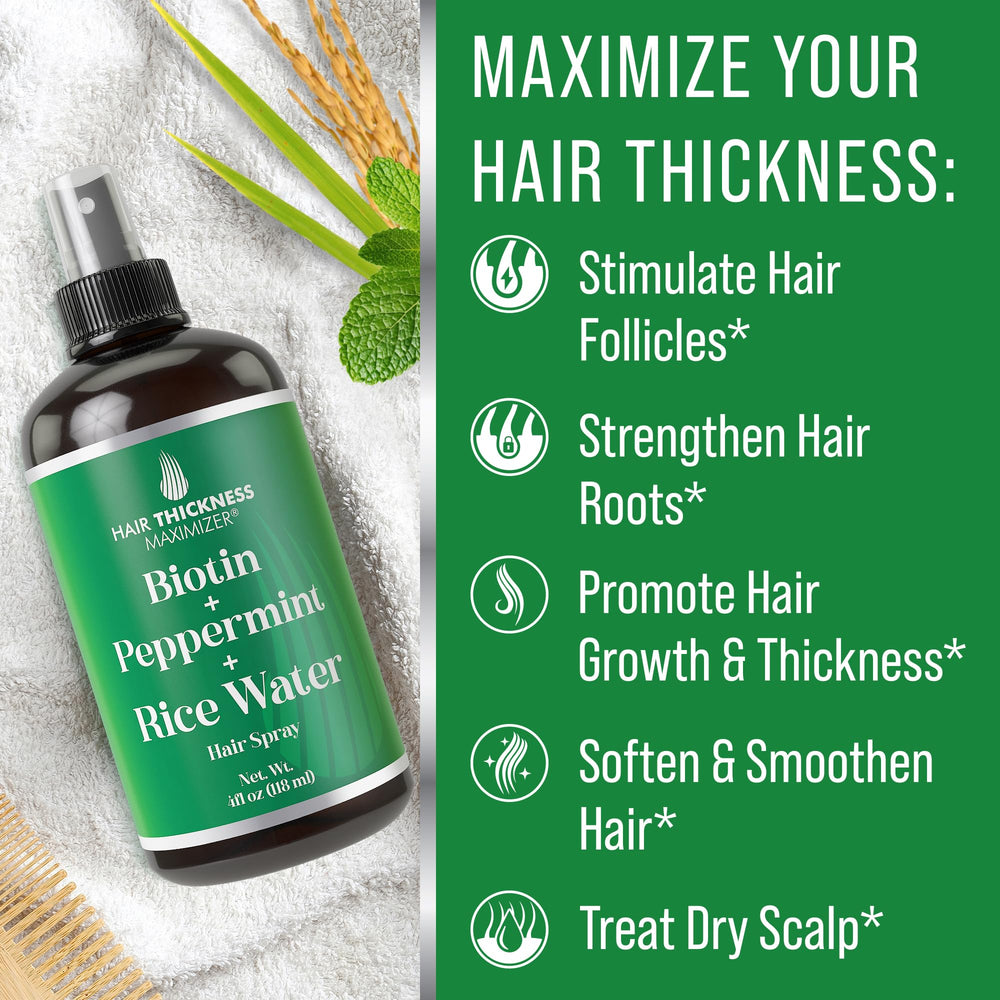 Hair Thickness Maximizer peppermint oil scene highlights refreshing scalp tingle and invigoration