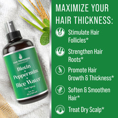 Hair Thickness Maximizer peppermint oil scene highlights refreshing scalp tingle and invigoration