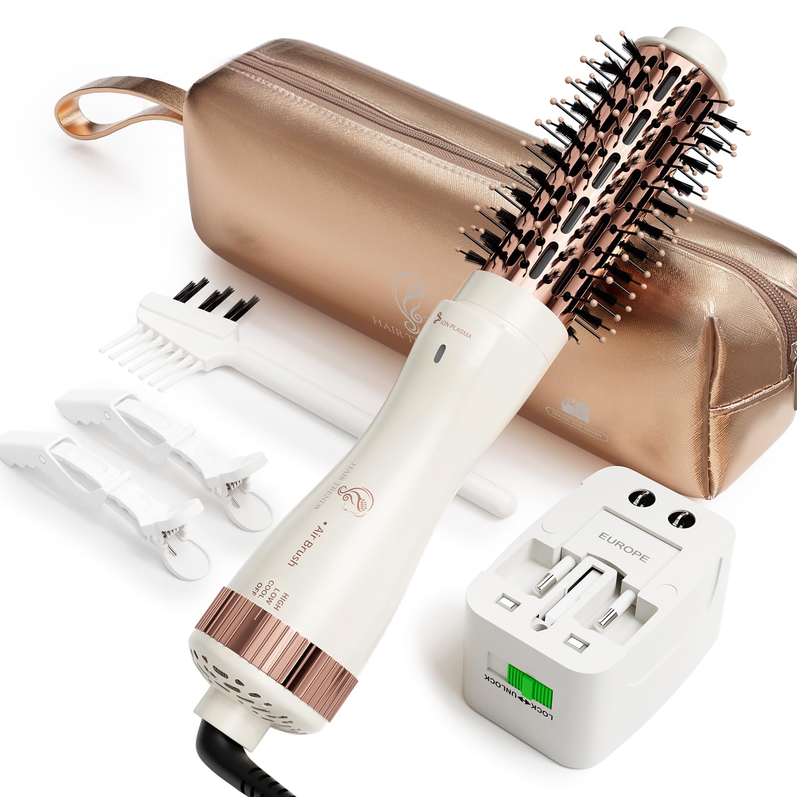 Hair Trends 1.5-inch barrel round brush for quick drying and volume.