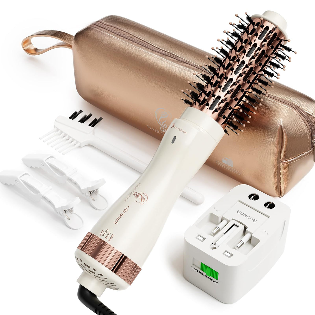 Hair Trends 1.5-inch barrel round brush for quick drying and volume.