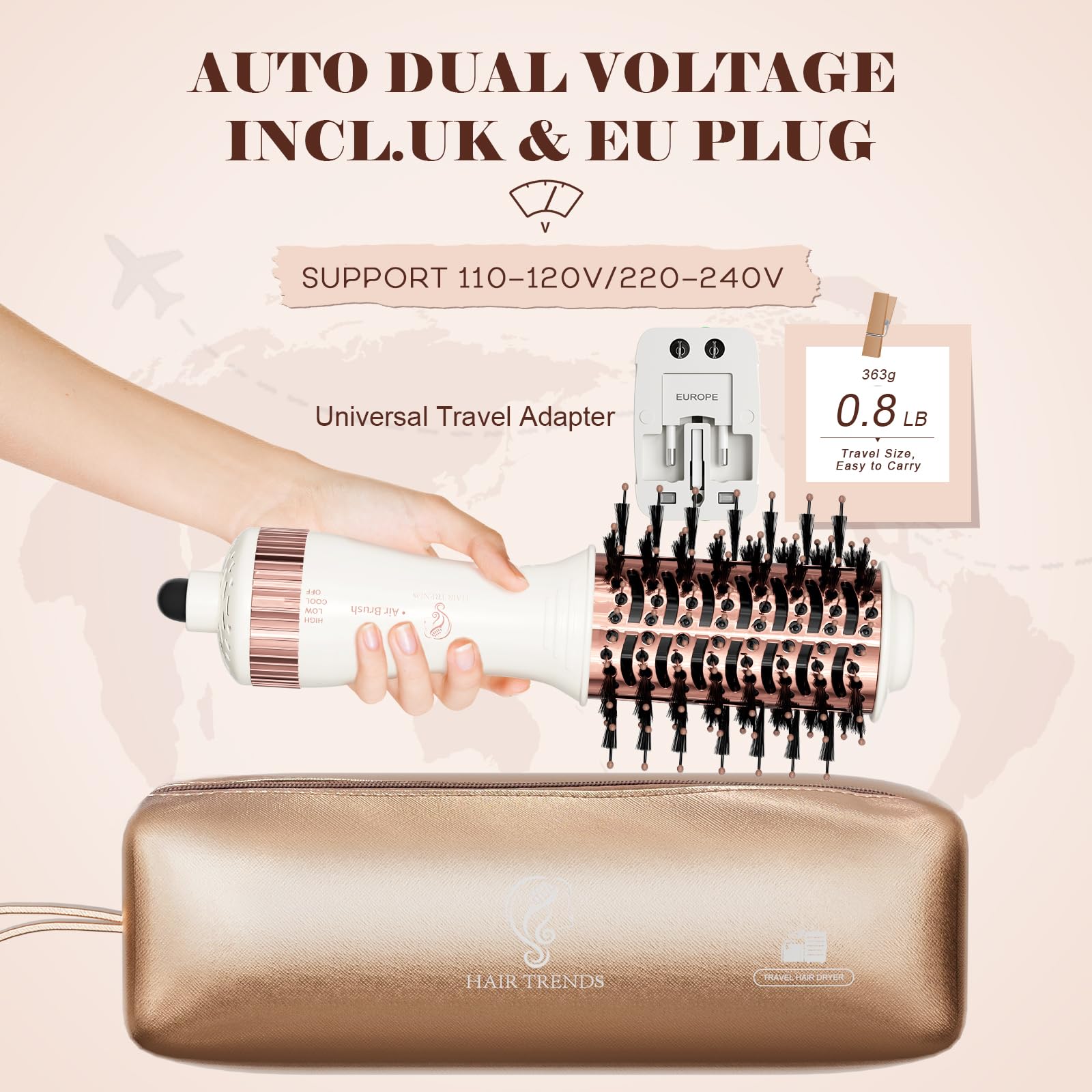 Hair Trends Nano Titanium technology enables faster heat transfer for lasting styles.