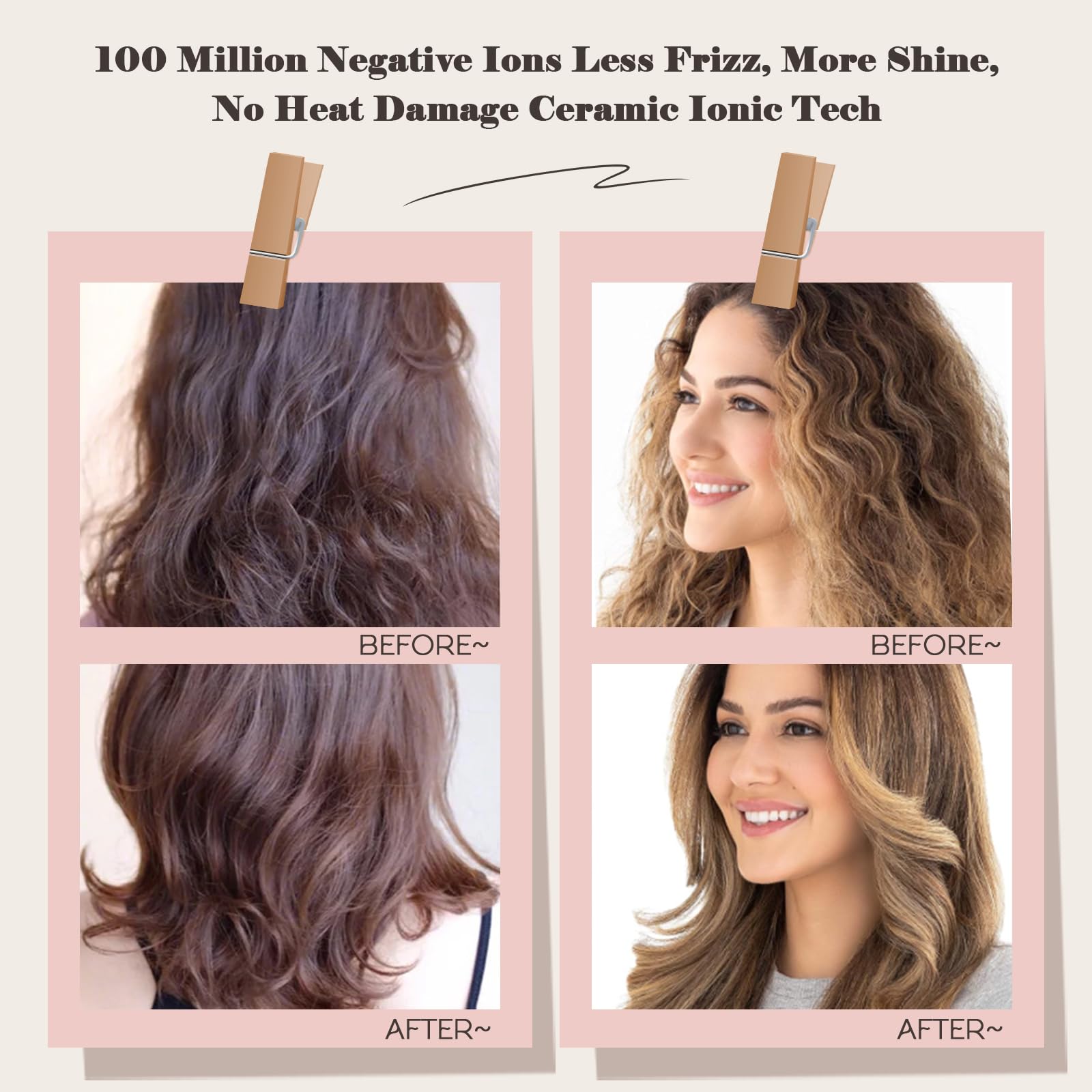 Hair Trends oval shape dry brush shot emphasizing lift at roots and smooth ends.