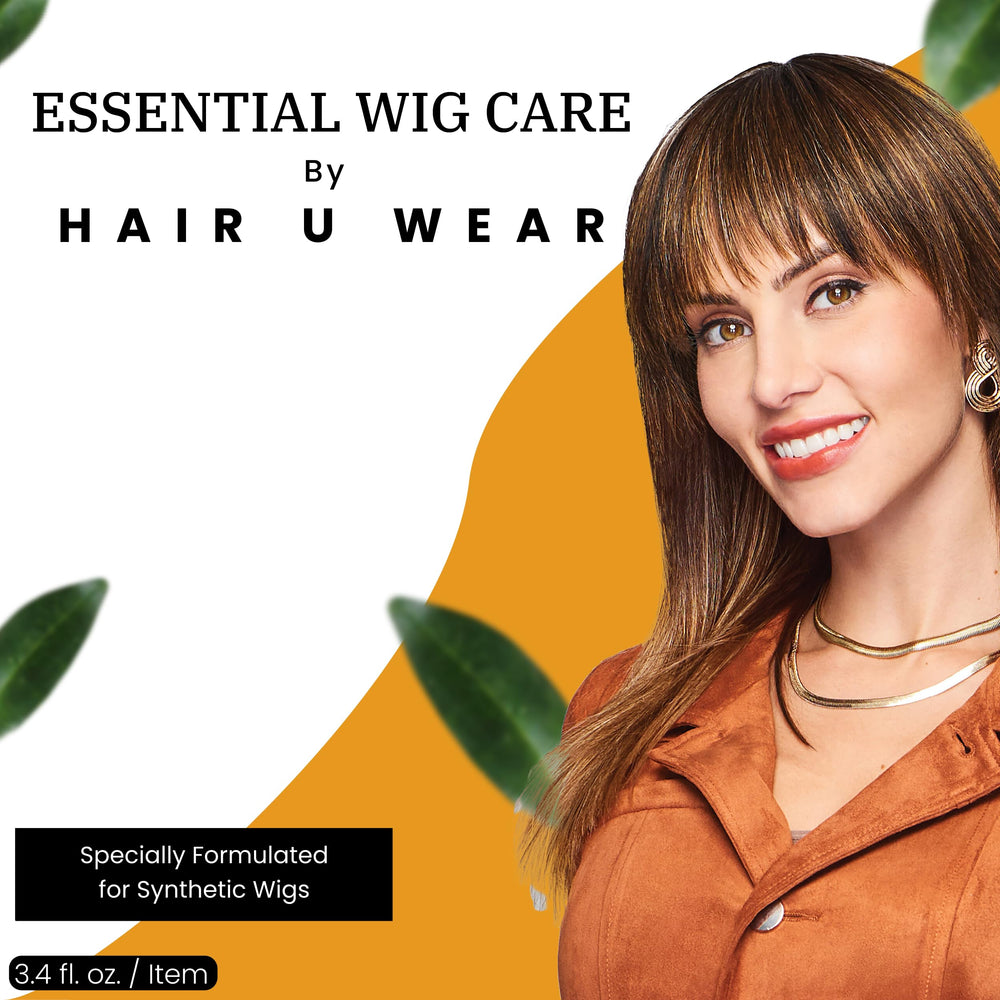 Hair U Wear conditioner bottle smooths and detangles synthetic wig fibers