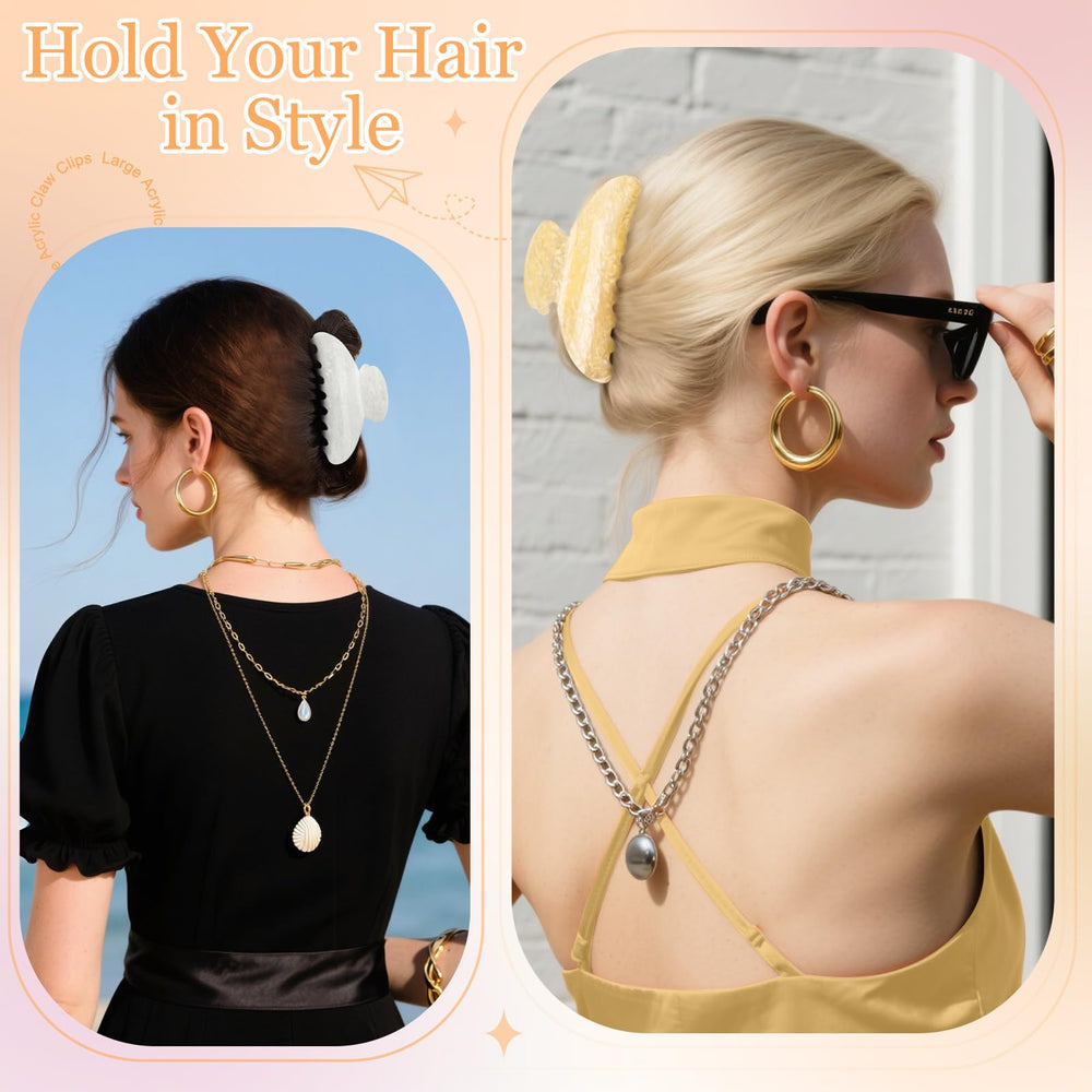 HairChrysm four-pack on-hair demonstrates versatile styling options for half-up looks.