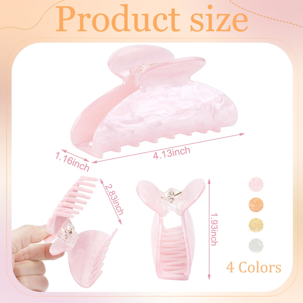 HairChrysm 4.2-inch pink claw clip offers gentle hold for everyday half-up styles.