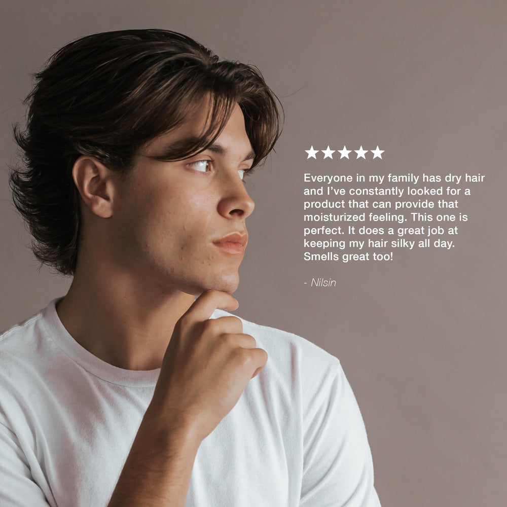 Hair Craft Co. CRVFT hands-application demonstrates quick frizz control for hair care.