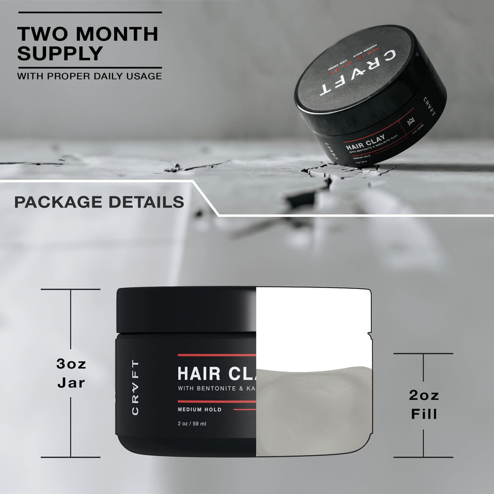 Hair Craft Co. CRVFT dense clay base emphasizes control and reworkability throughout the day.