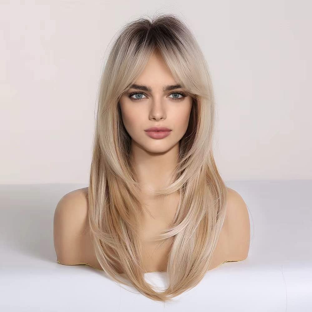 HAIRCUBE Blonde Wigs Heat-Resistant Fiber stands up to curling tools and daily heat.