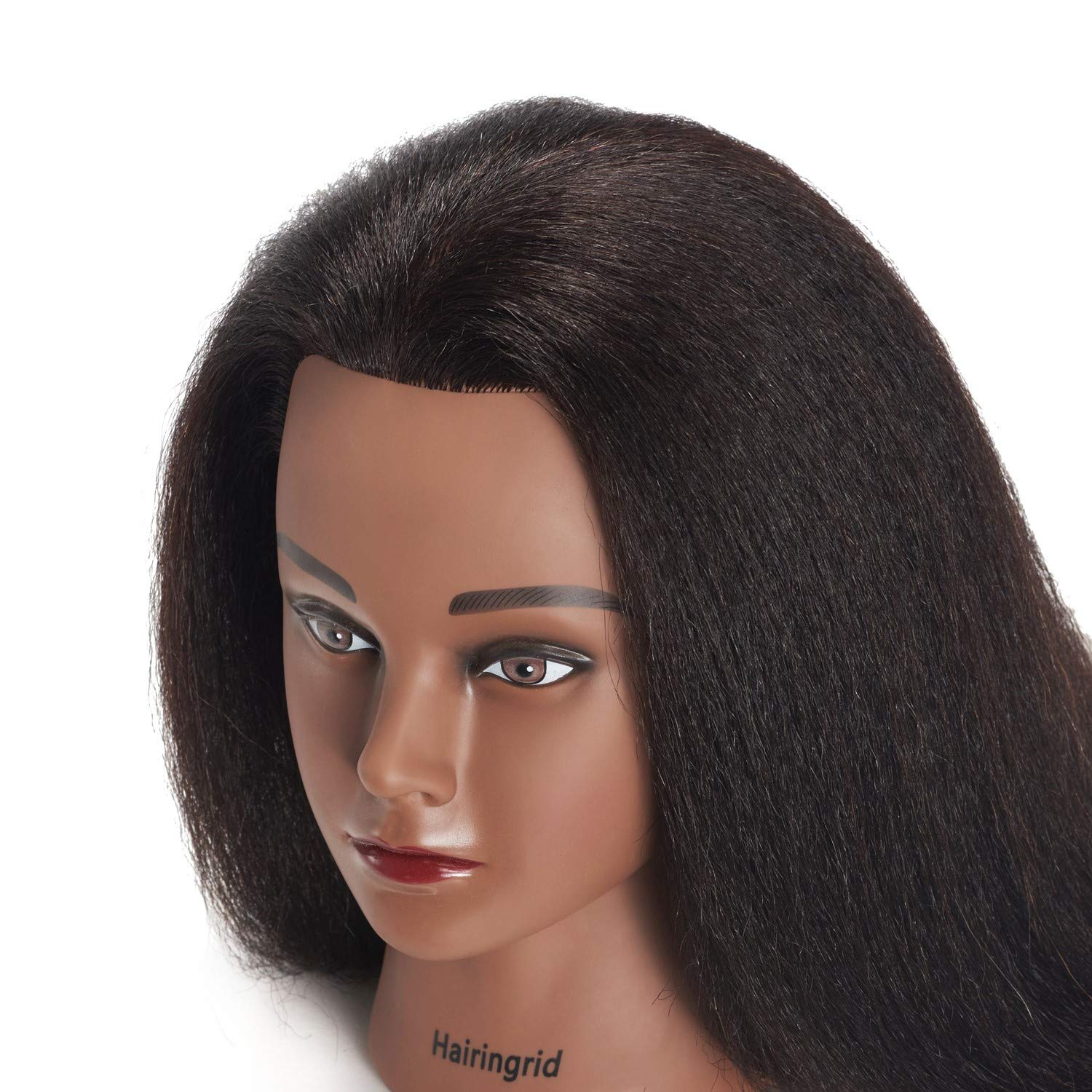 Hairingrid mannequin head demonstrates curling and styling techniques.