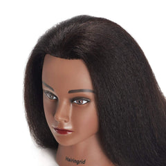 Hairingrid mannequin head demonstrates curling and styling techniques.