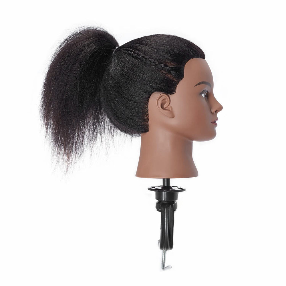 Hairingrid mannequin head ideal for cutting and trimming practice.