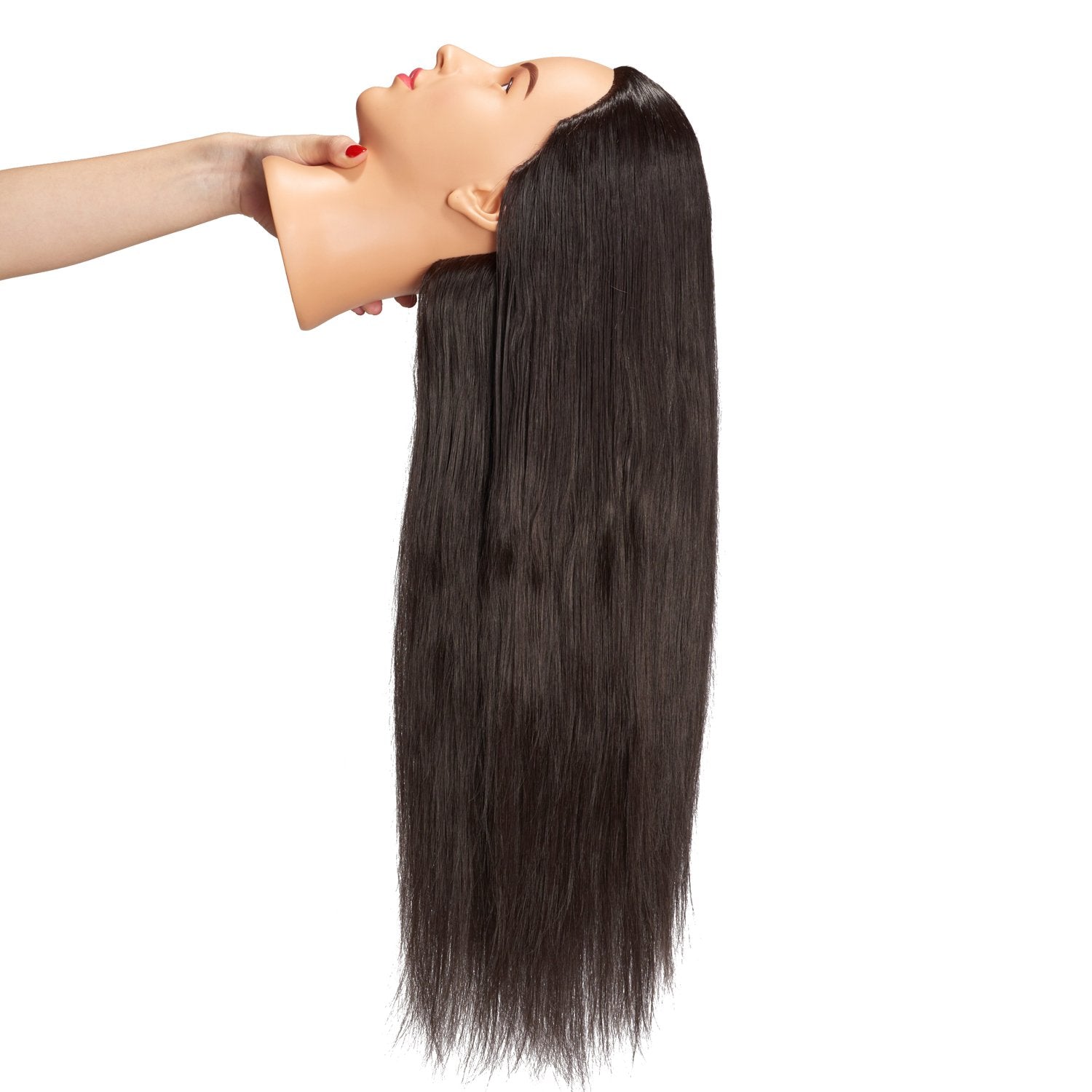Hairingrid mannequin head hair length 20 inches for heat styling practice.