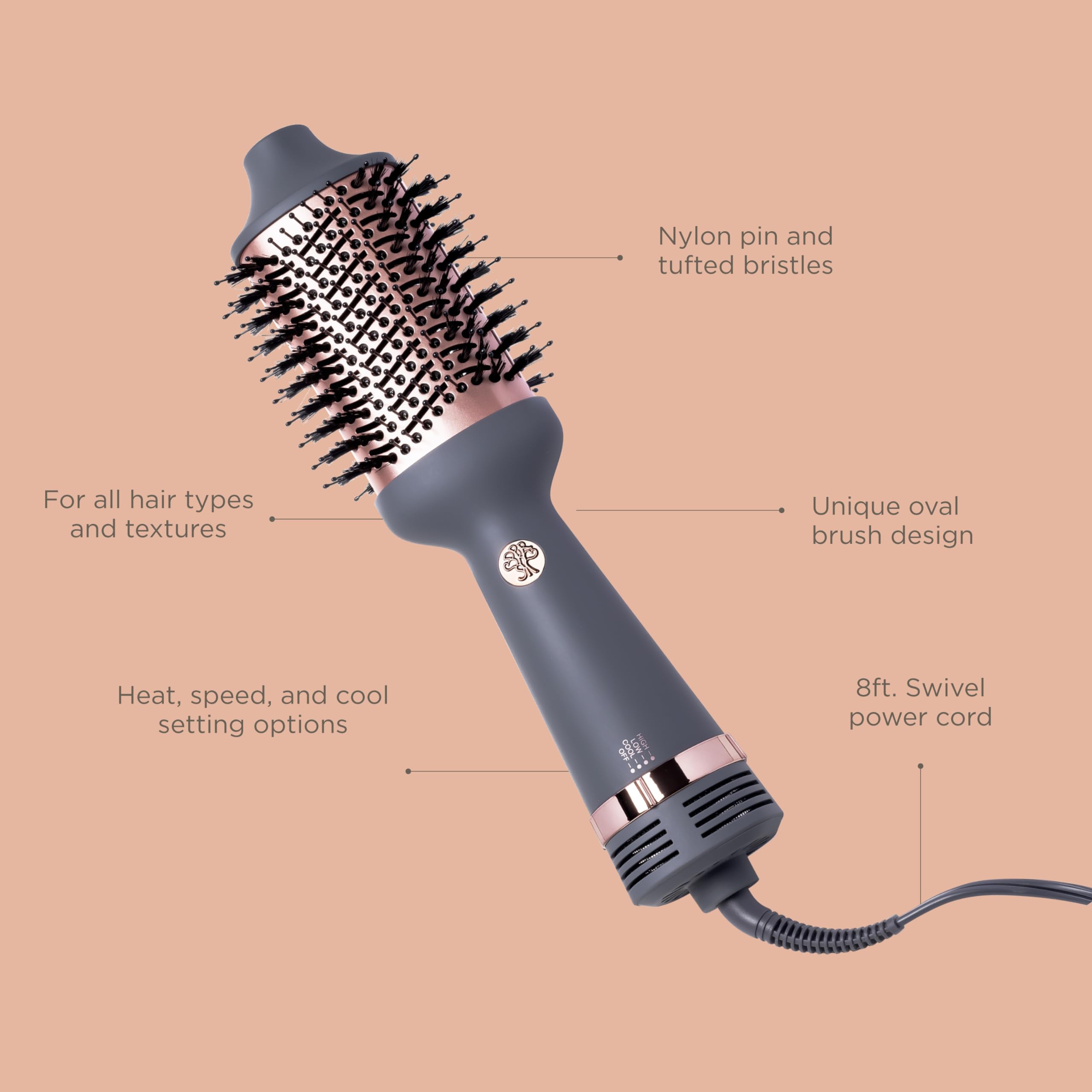 Hairitage Up in The Air Volumizing Brush delivers frizz-free shine with ceramic tourmaline