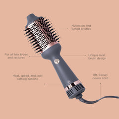 Hairitage Up in The Air Volumizing Brush delivers frizz-free shine with ceramic tourmaline