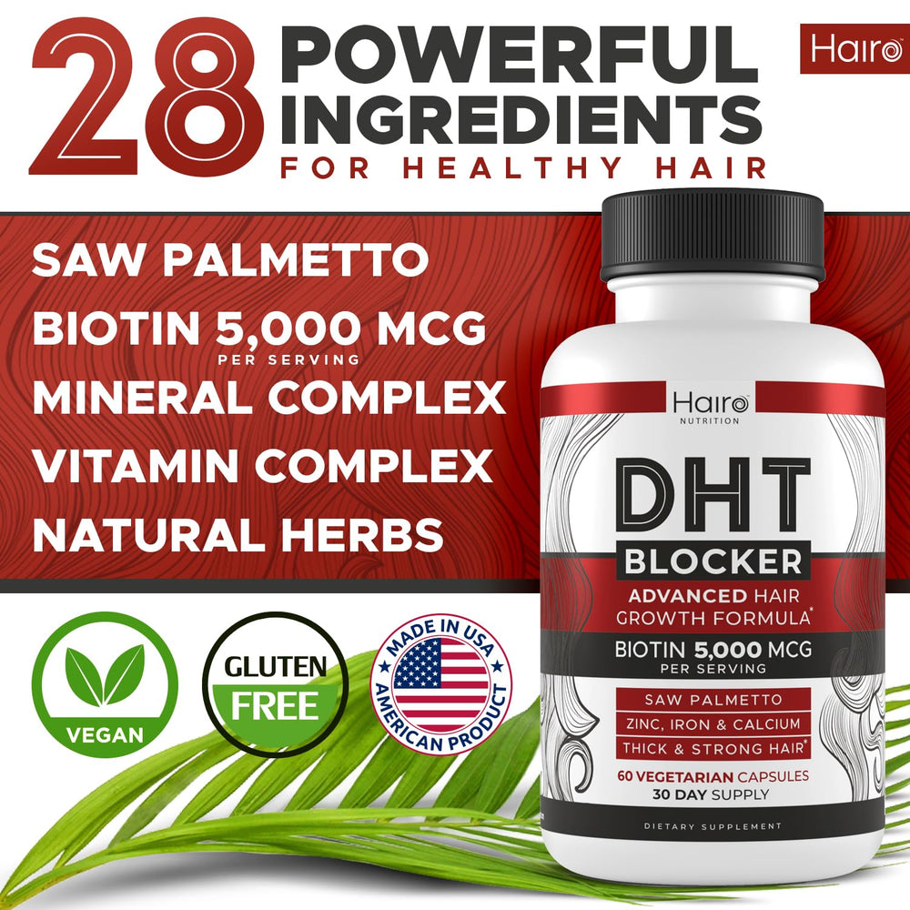 Hairo Nutrition Saw Palmetto capsules for natural hair support.