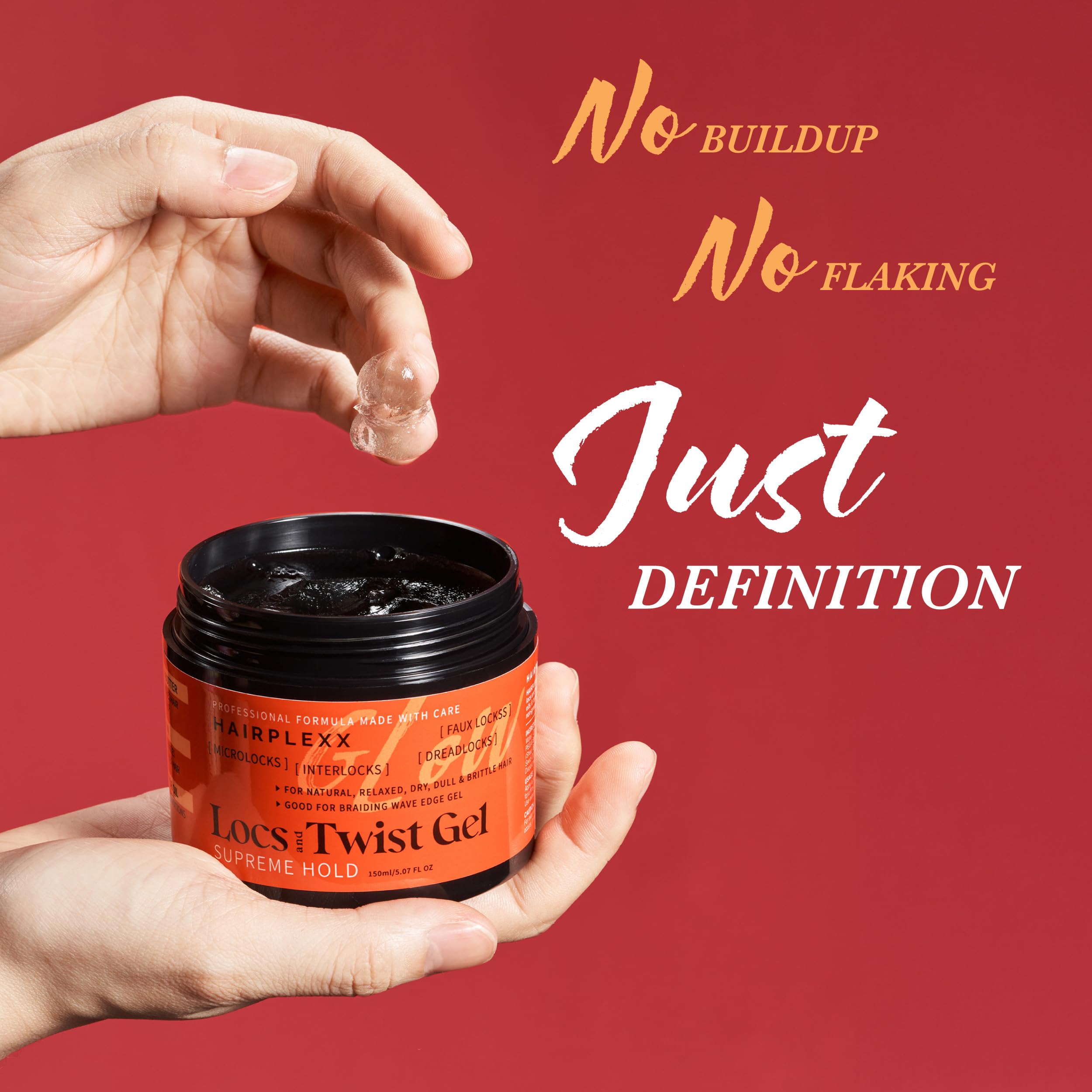 Hairplexx Glow Loc & Twist Gel formula features shea butter and biotin.