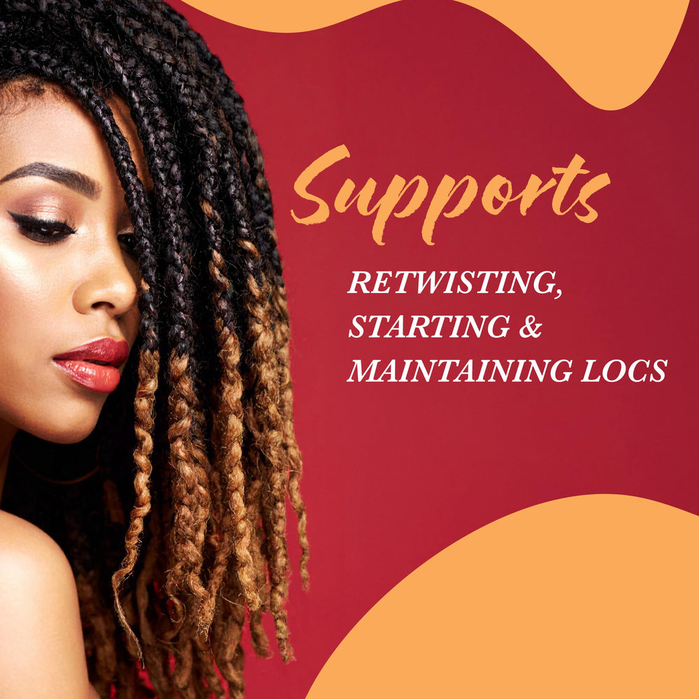 Hairplexx Glow Loc & Twist Gel smooths hair for day-long shine and softness.
