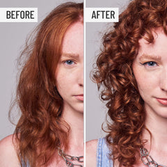 Hairstory Hair Balm dime-size use cue on fine hair.