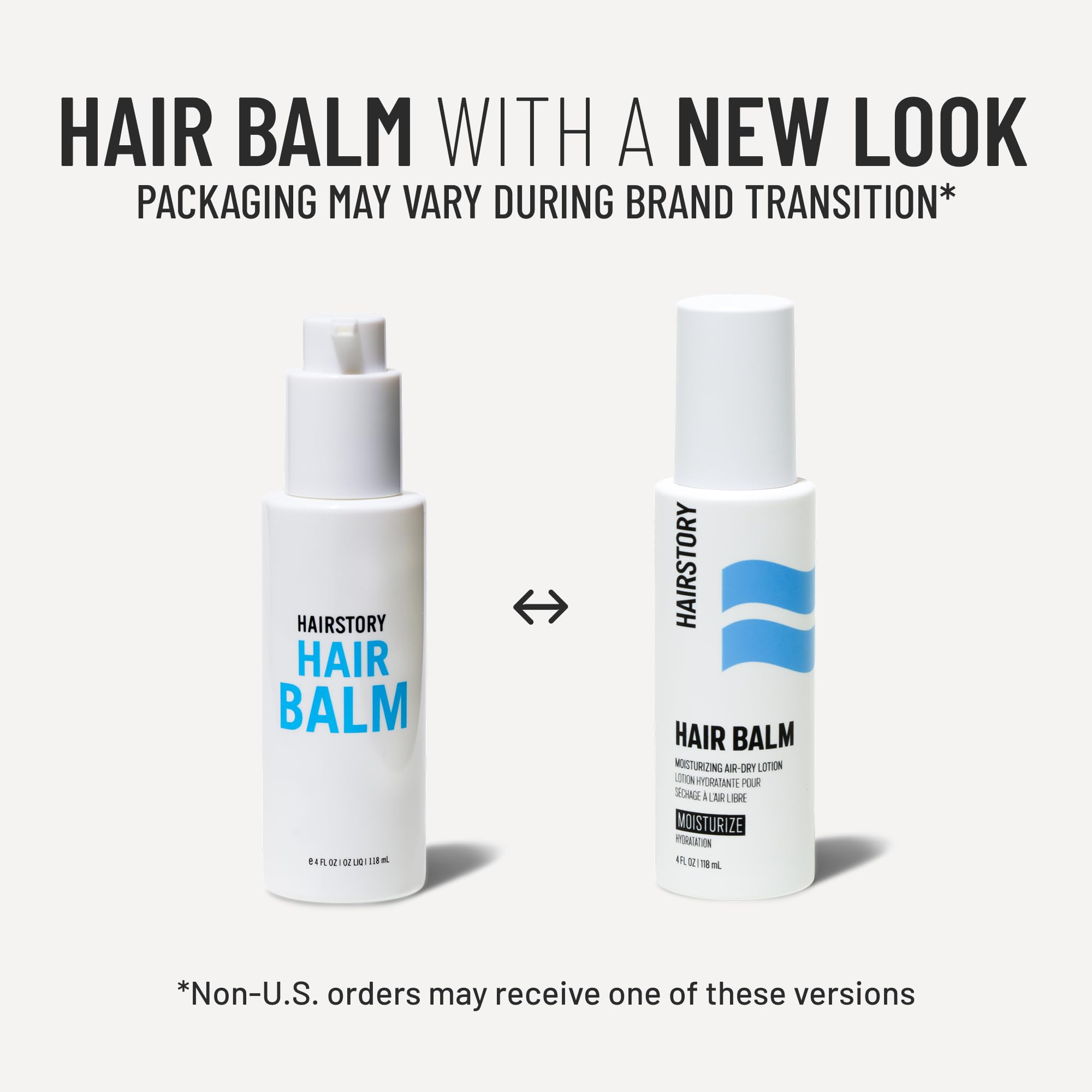 Hairstory Hair Balm packaging highlights clean, vegan formula.