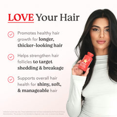 HAIRtamin Advanced Formula label highlights 5000 mcg biotin for hair support.