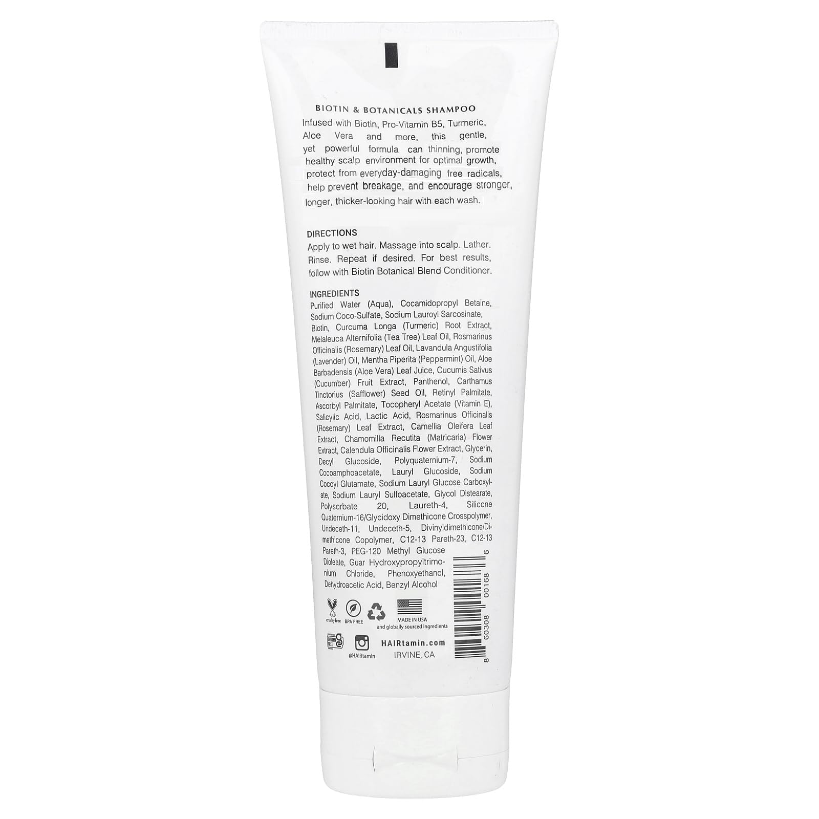 HAIRtamin Biotin Shampoo daily-use routine shot implies easy integration into care.