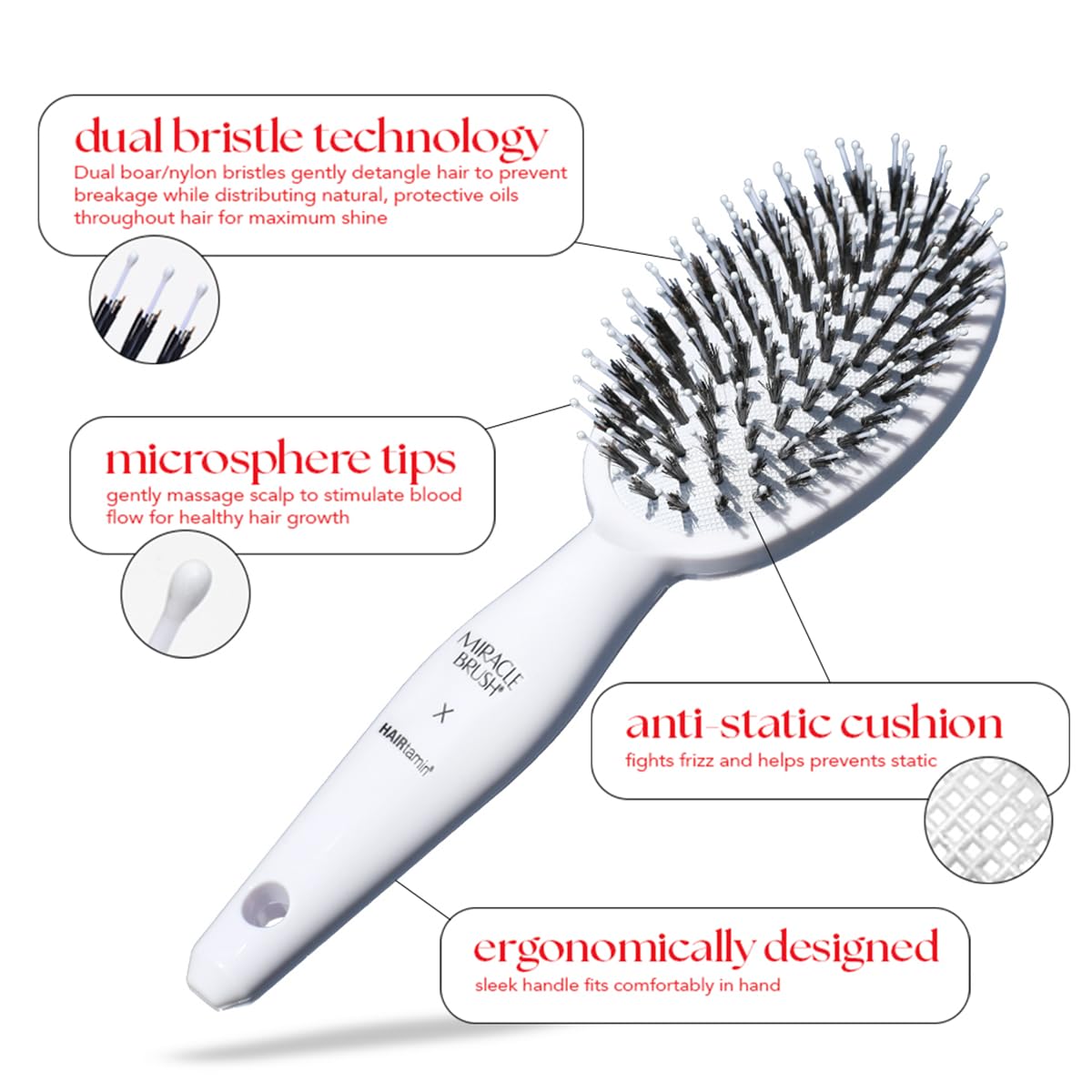 Hairtamin Miracle Brush versatile for all hair types and lengths at home