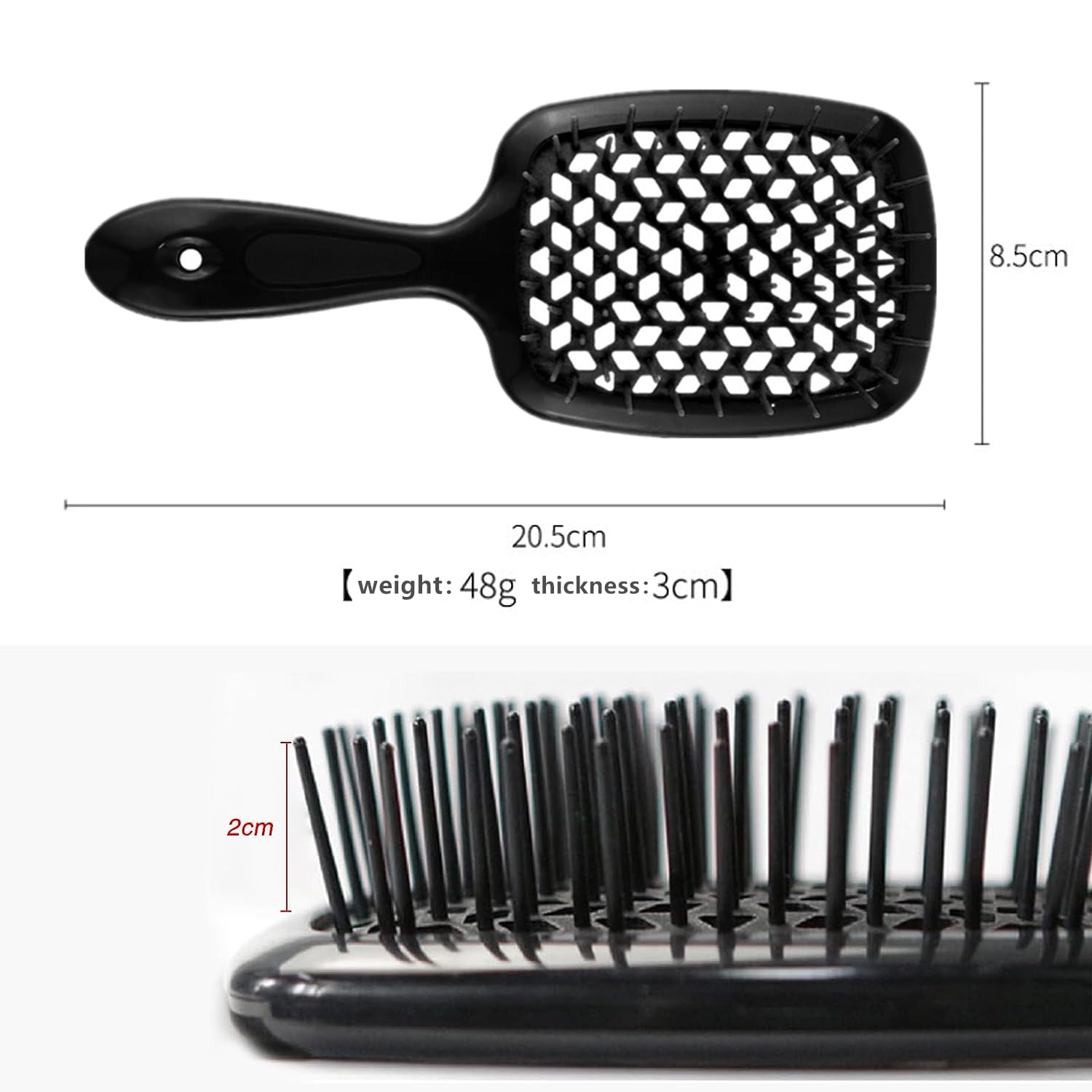 HaiSun Lixera detangling brush black suitable for wet or dry hair.