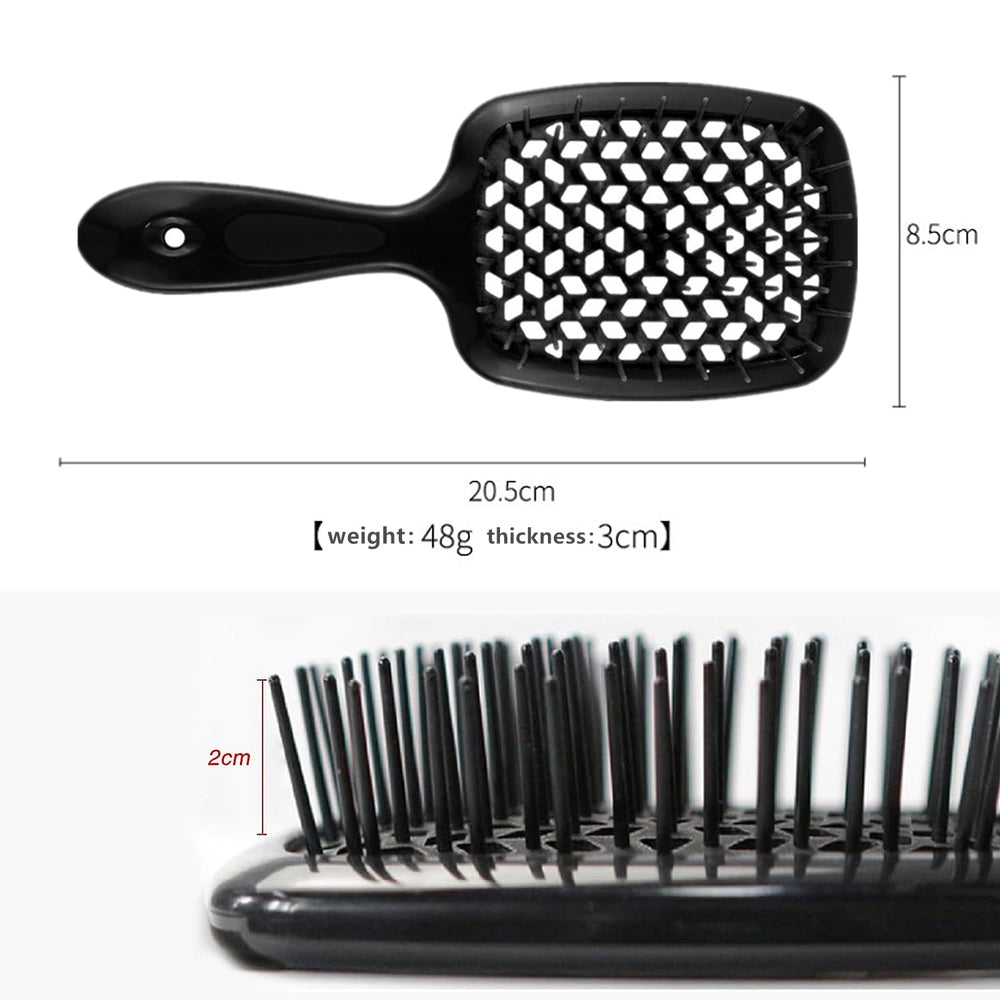 HaiSun Lixera detangling brush black suitable for wet or dry hair.