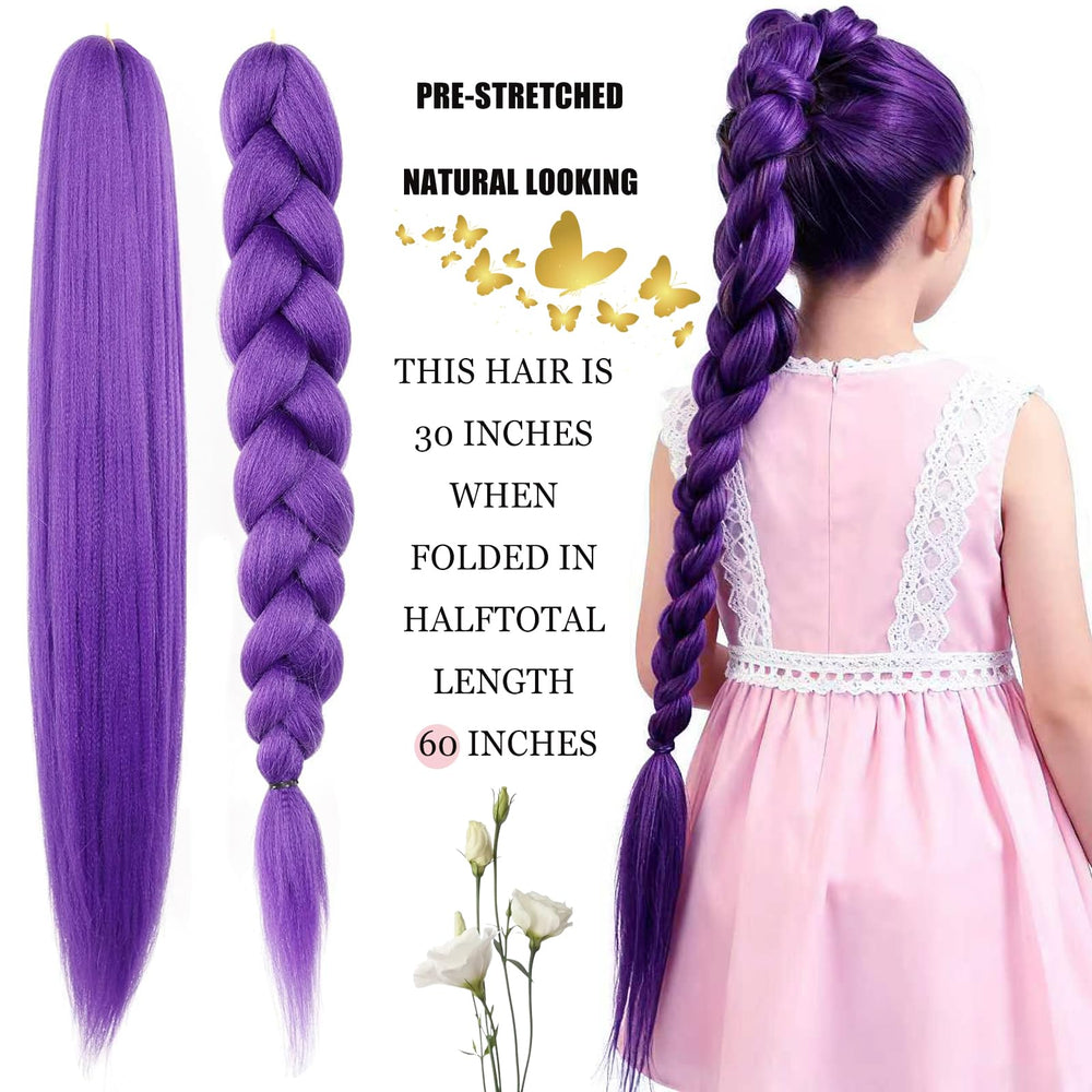 HAITOO purple braiding hair 30inch long braids display versatile styling options