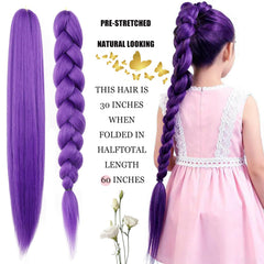 HAITOO purple braiding hair 30inch long braids display versatile styling options