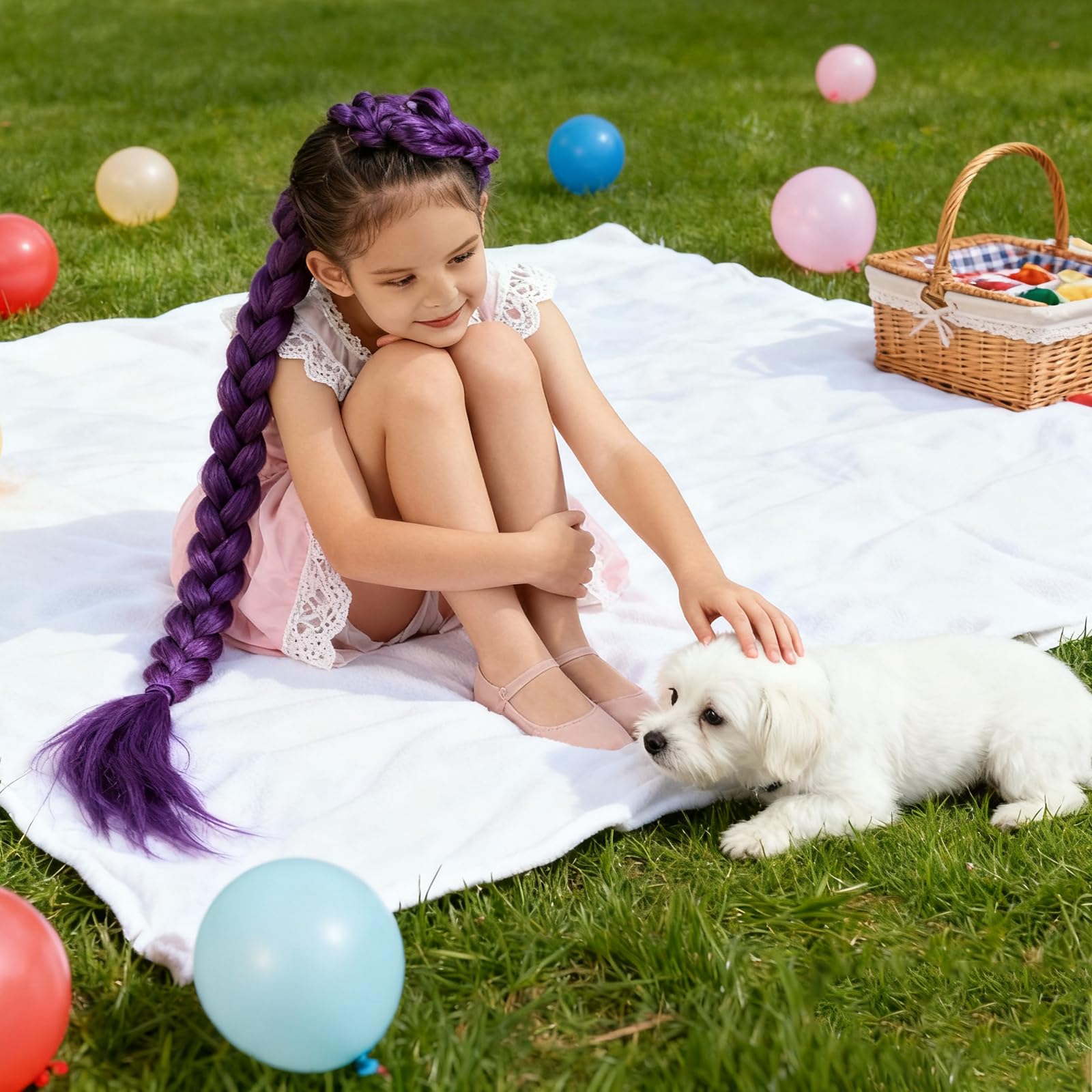 HAITOO purple braiding hair 30inch three-pack keeps tangle-free, easy maintenance