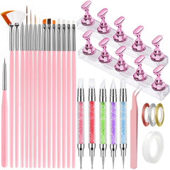 HAIY 35 Pcs Nail Art Tools Kit front view for professional-looking manicures.