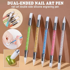 HAIY dual-ended silicone nail art pen with carving and applying tips