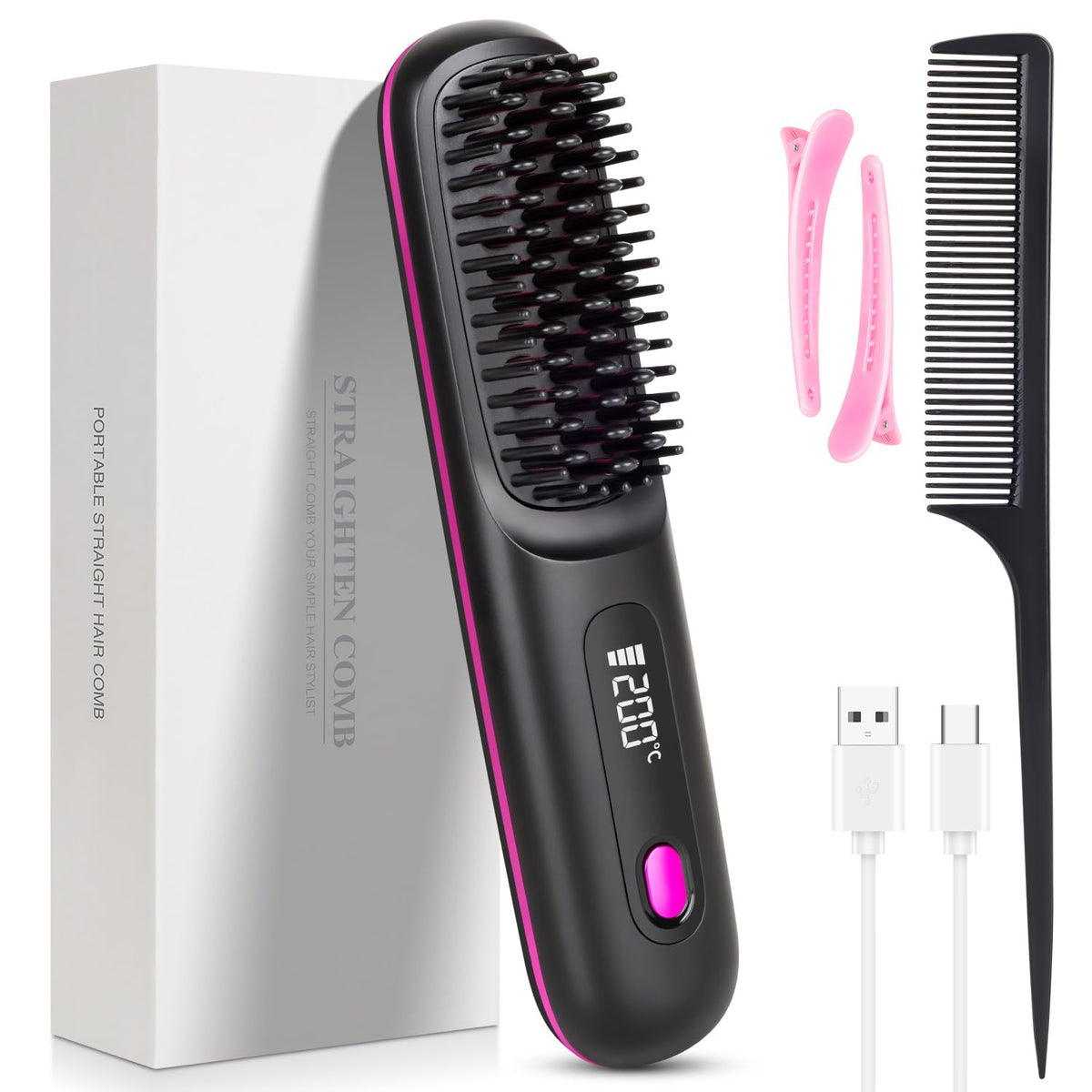 HAJIFGH Go Brush Pro black compact travel-friendly for effortless styling on the go.
