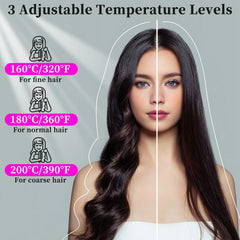 HAJIFGH Go Brush Pro black heat settings for customized styling across hair types.