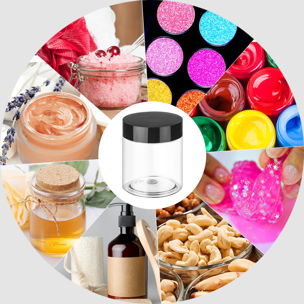 Hajoyful wide-mouth clear jar enables easy filling and scooping of contents.