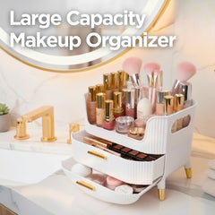 HALAFE Makeup Organizer ribbed texture adds modern style and easy cleaning.