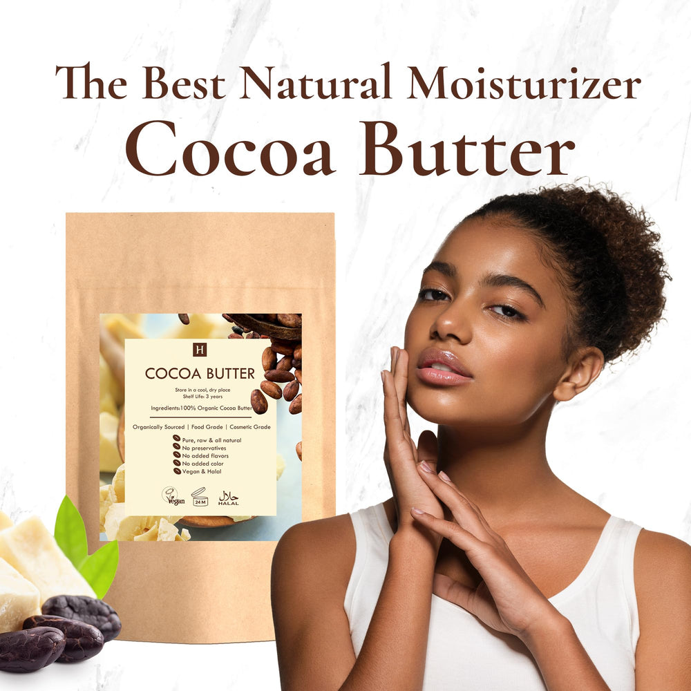 HalalEveryDay cocoa butter chunks in bag ready for DIY lotions.