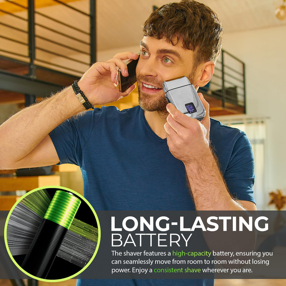 Hal&Hol battery-life LCD display showing real-time status during use.